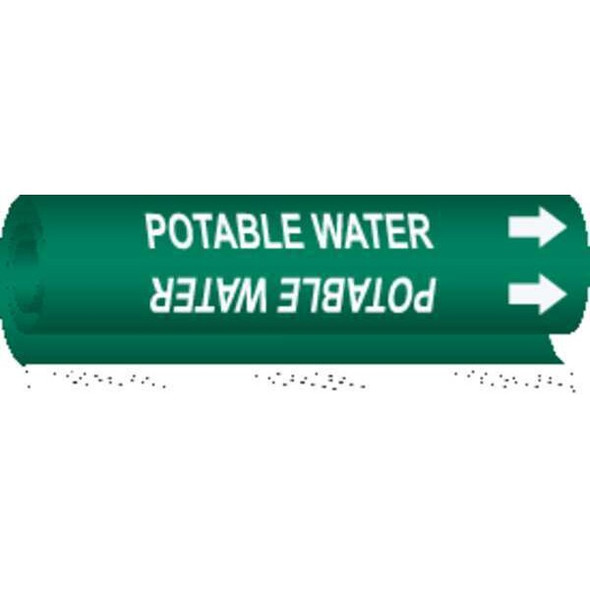 Brady Pipe Mrkr,Potable Water,2-1/2to7-7/8 In 5744-II