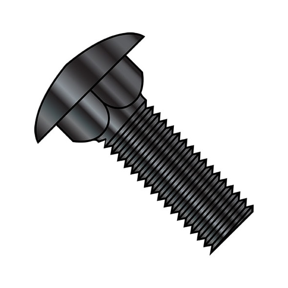 Carriage Bolt, Square Neck, Steel, Black Zinc Plated, 8000 PK
