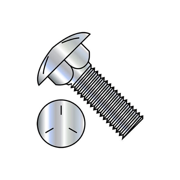 Carriage Bolt, Square Neck, Steel, Zinc Plated, 600 PK