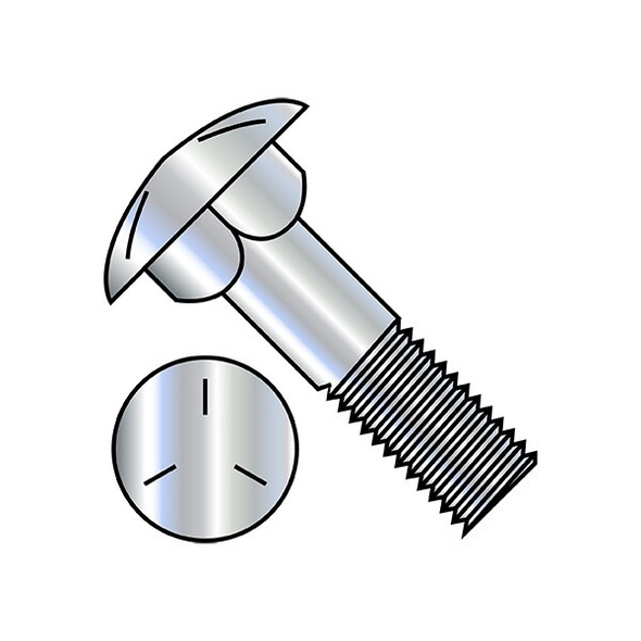 Carriage Bolt, Square Neck, Steel, Zinc Plated, 40 PK