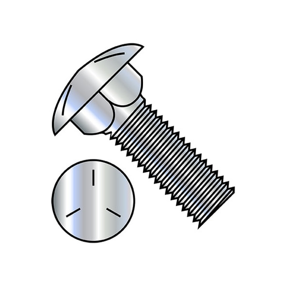 Carriage Bolt, Square Neck, Steel, Zinc Plated, 600 PK