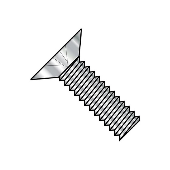 #0-80 x 3/16 in Phillips Flat Machine Screw, Plain Steel, 5000 PK