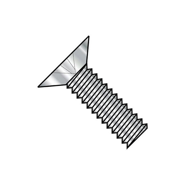 #6-32 x 7/16 in Phillips Flat Machine Screw, Plain Steel, 5000 PK