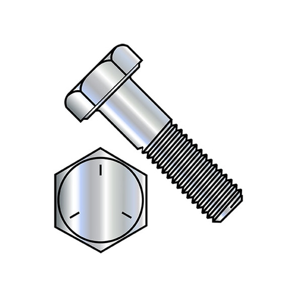 Grade 5, 5/16"-18 Hex Head Cap Screw, Zinc Plated Steel, 4 in L, 400 PK