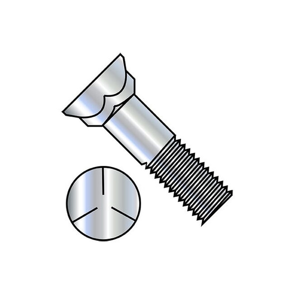 Plow Bolt, 7/16"-14 Thrd Sz, 3" L, Steel, Zinc Plated, 300 PK