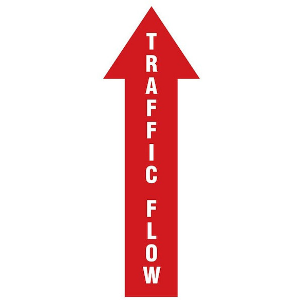 Safety Sign, 12 in H, 4 in W, Plastic, Arrow, English, HWB778T1204