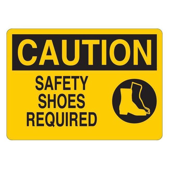 Manufacturer Varies Caution Sign,Safety Shoes Required,5in H 35GF14