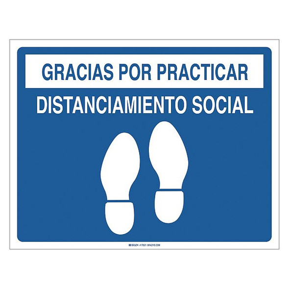 Stranco Social Distancing Sign,14"H,18"W,Spanish FS-1418-001 Stranco Social Distancing Sign,14"H,18"W,Spanish FS-1418-001