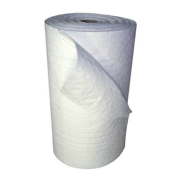 Oil-Dri Sorbent Roll, 36 gal, 30 in x 150 ft, Oil, White, Polypropylene L90813