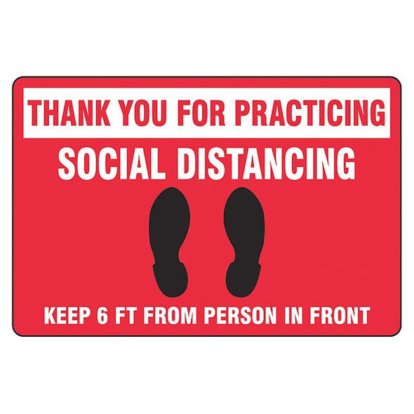 Manufacturer Varies Floor Sign, 12" x 18" Adh Vinyl Non-Slip PSR301