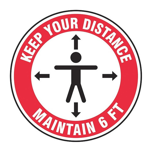 Manufacturer Varies Floor Sign, 12 in H, 12 in W, Vinyl, English, MFS345 MFS345