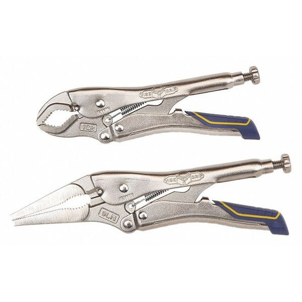 Irwin 2 Piece Locking Pliers Set Ergonomic Handle IRHT82589