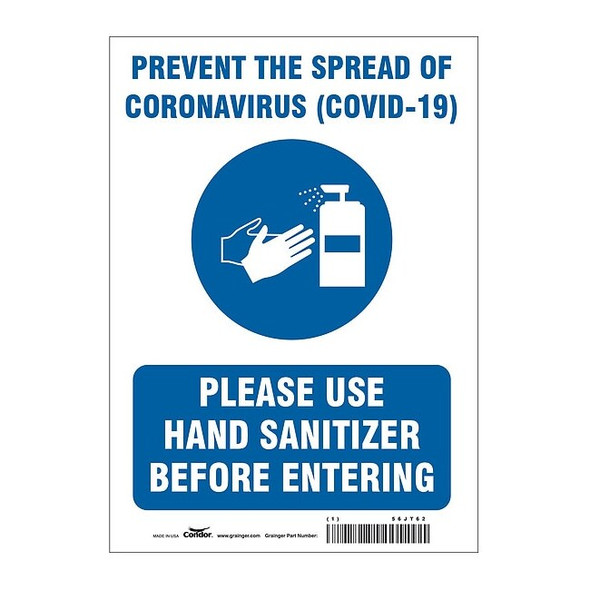 Prevent The Spread Of Coronavirus Sign, HWB718A1007
