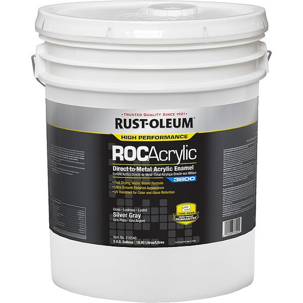 Rust-Oleum Acrylic Enamel Coating,Silver Gray,5 gal 316540