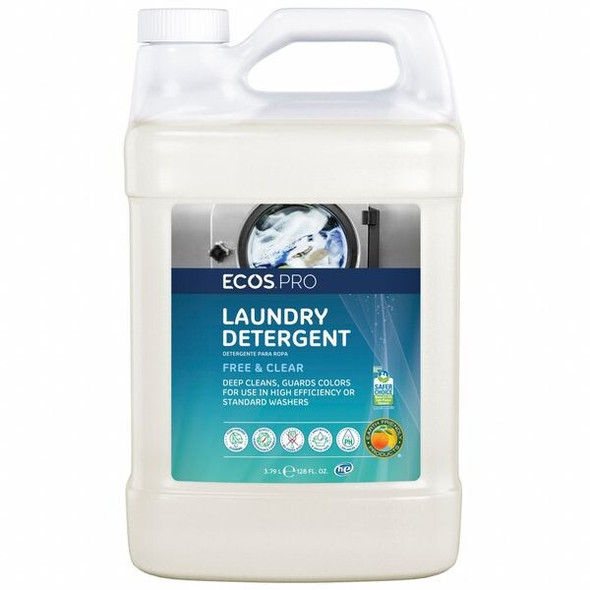 High Efficiency Laundry Detergent, Liquid, Odorless, Clear, 4 PK
