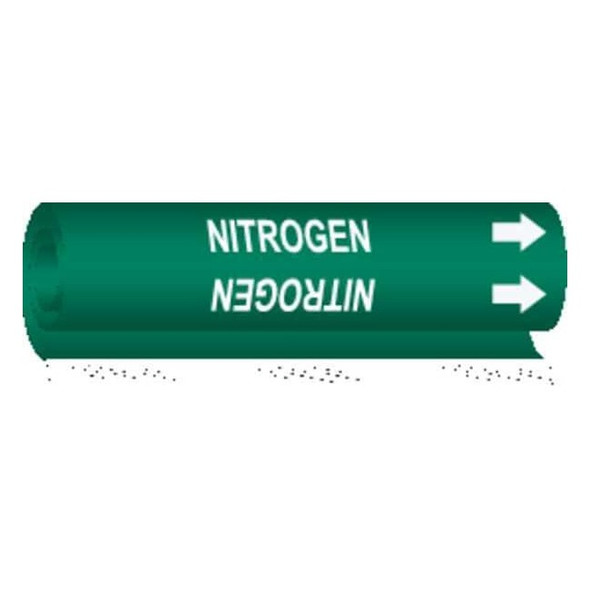 Brady Pipe Marker,Nitrogen,Grn,1/2 to 1-3/8 In 5728-O