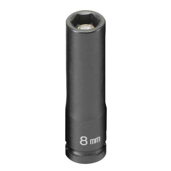 1/4" Drive, 8mm Size, Metric Socket, 6 Points, 8mm,1/4"D,Impact,Mag 6pt.,D