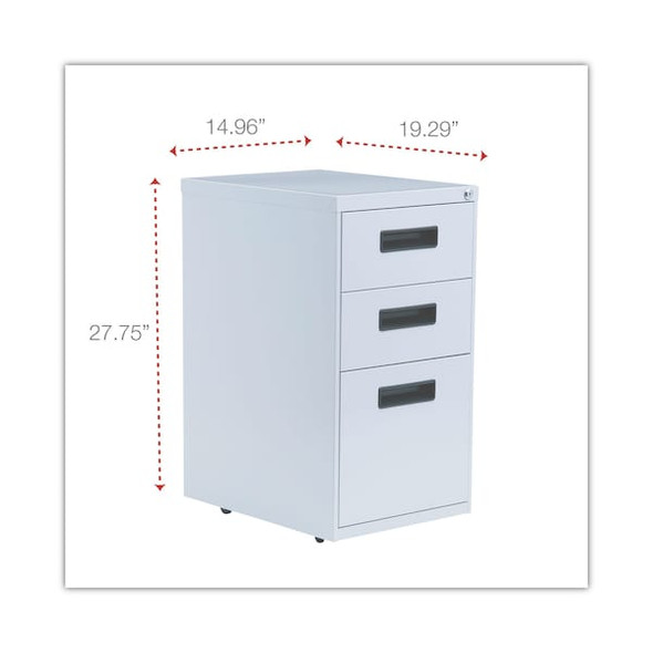 Alera Metal Pedestal File,14 7/8wx19,3-Drwer ALEPABBFLG Alera Metal Pedestal File,14 7/8wx19,3-Drwer ALEPABBFLG