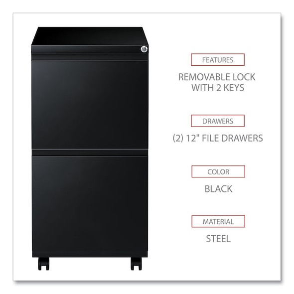 Alera Metal Pedestal File w/Full-Len,2-Drawer ALEPBFFBL