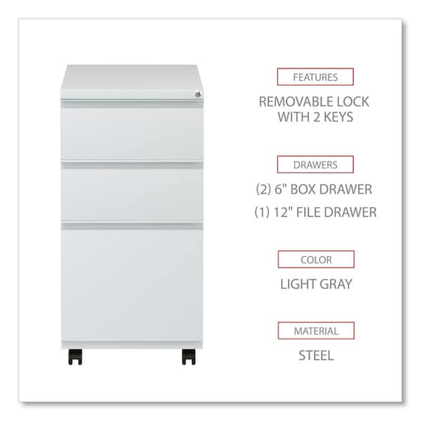 Alera Pedestal File w/Full-Length Pul,3-Drawer ALEPBBBFLG