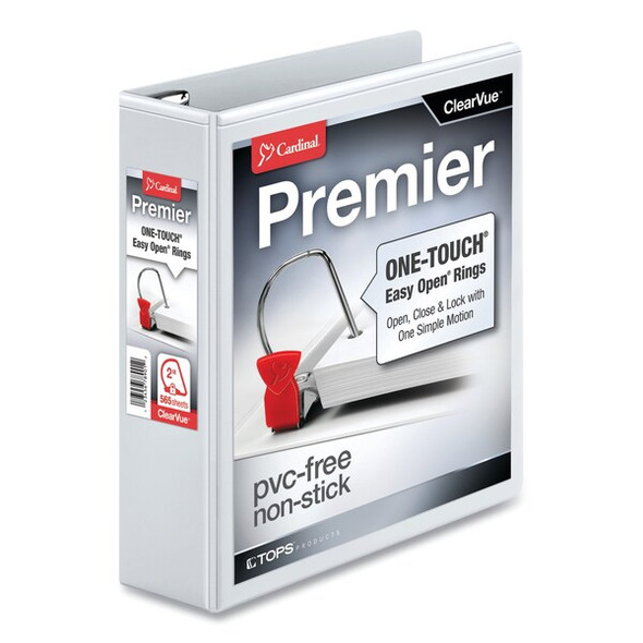 Cardinal Binder,Easy Open,D,Clear View,2",White 10320