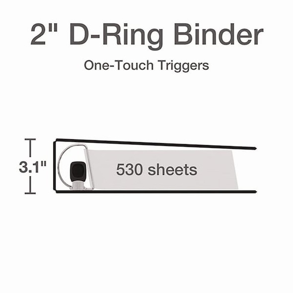 Cardinal Binder,Easy Open,D,Clear View,2",White 10320