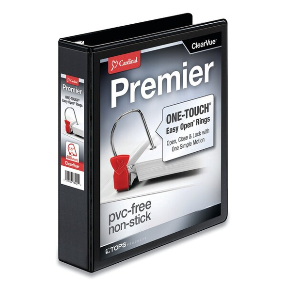 Cardinal Binder,Easy Open,D,ClearView,1-1/2,Black 10311