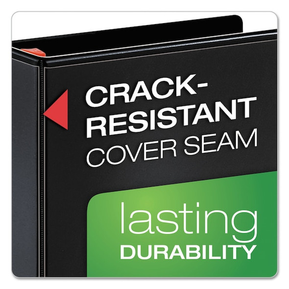 Cardinal Binder,1-1/2",Clear View,D-Ring,Black 26311