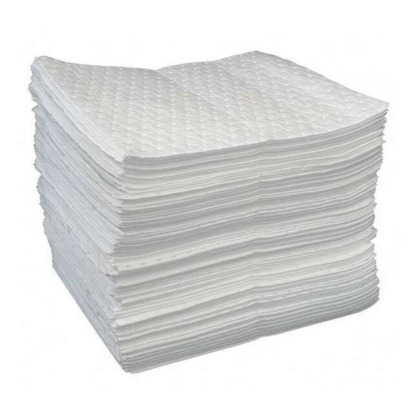 Oil-Dri Sorbent Pad, 19 gal, 15 in x 19 in, Oil, White, 100 PK L90811