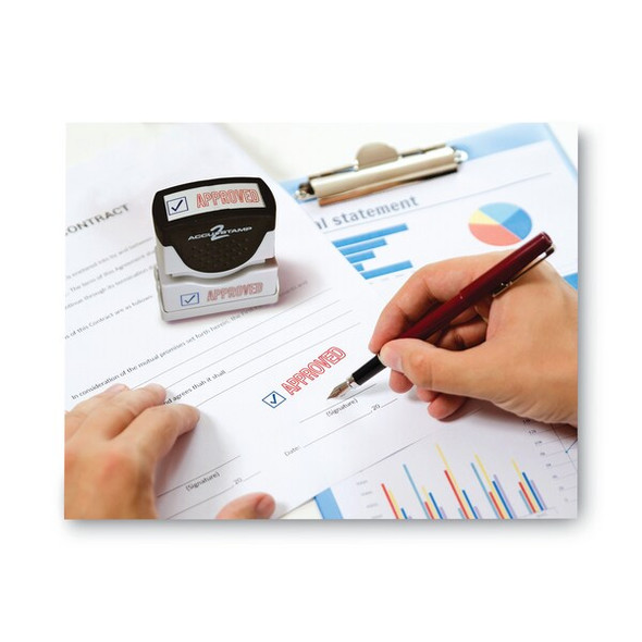 Accu-Stamp2 Stamp,Red/Blue,Approved,1-5/8"x1/2" 035525