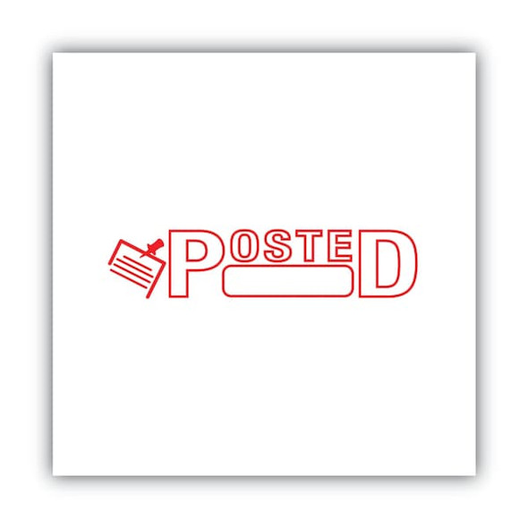 Accu-Stamp2 Stamp,Red,Posted,1-5/8"x1/2" 035580