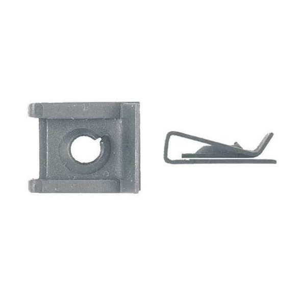 Spring Nut, #14, U Shape, Steel, Phosphate Finish, 25 PK