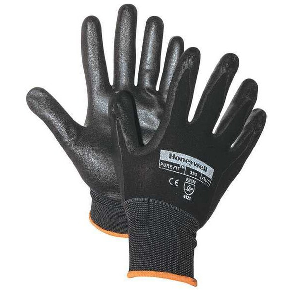 Coated Gloves, Nitrile, Foam, 3/4 Dip, Not Rated Abrasion Level, Black, Xl 1 PR