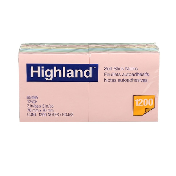 3m Sticky Notes,Multicolor,Unruled,PK12 6549A