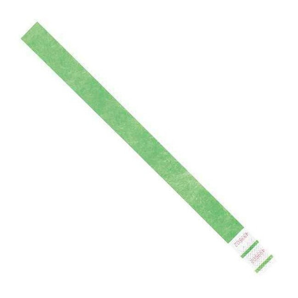 Tyvek Tyvek Wristbands, 3/4" x 10", Green, PK500 WR101GN