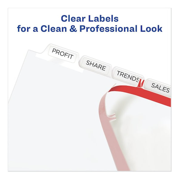 Avery Dennison Unpunched Dividers,White Tabs,8-Tab,PK5 11432