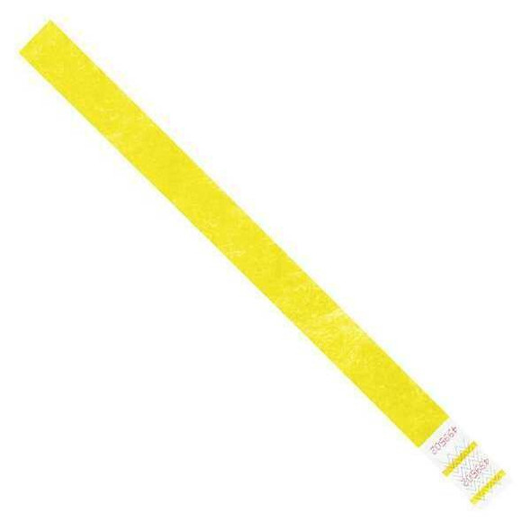 Tyvek Wristbands,3/4"x10",Yllw,PK500 WR101YE