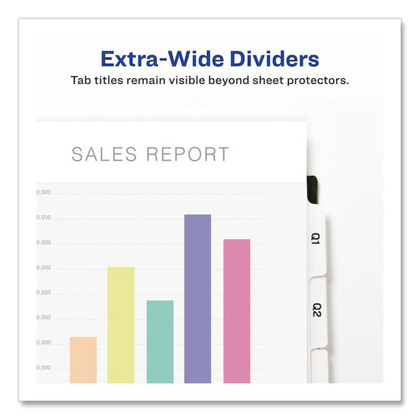 Avery Dennison Extra-Wide,White Dividers,5 Tab,PK5 11440