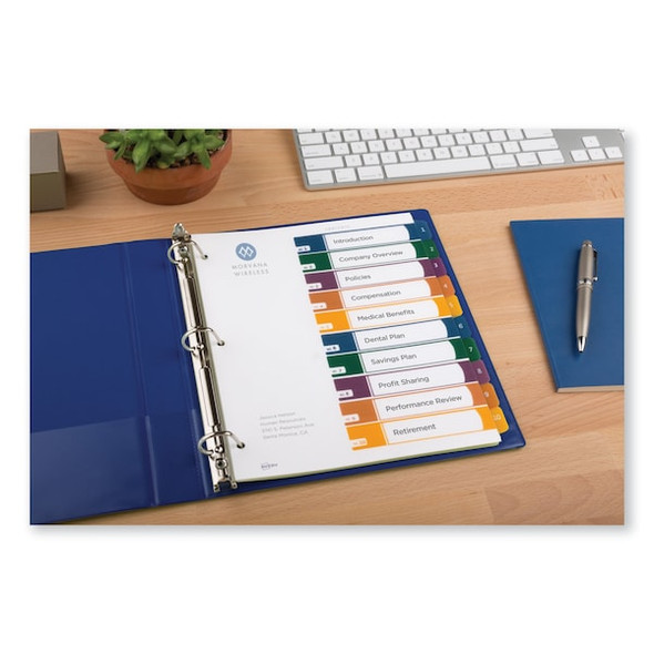 Avery Dennison Plastic Dividers,10-Tab,Letter,PK10 11818