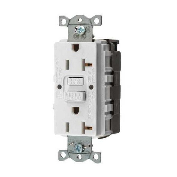 GFCI Receptacle, 20A, 125VAC, 5-20R, White