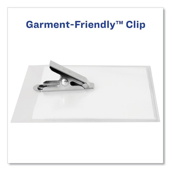 Avery Dennison Name Badge Clip,3 x 4,White,PK100 74541