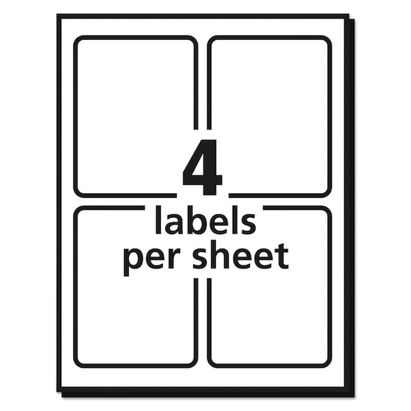 Avery Dennison Laser Label Color Print 4Up,White,PK100 6878