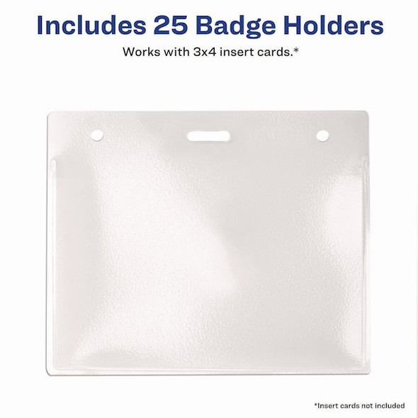 Avery Dennison Clear Top Badge,4 x 3,PK25 74471