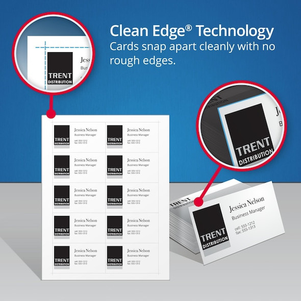 Avery Dennison Inkjet Business Cards,2x3.5,PK200 8876