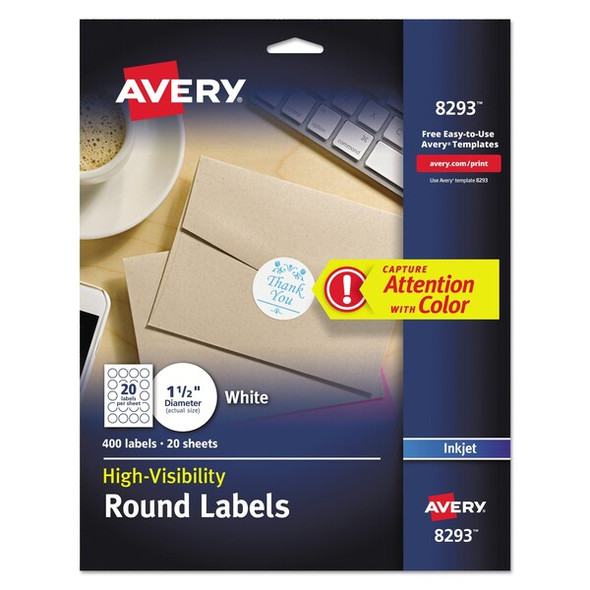 Avery Dennison Label,20Up,White,PK400 8293