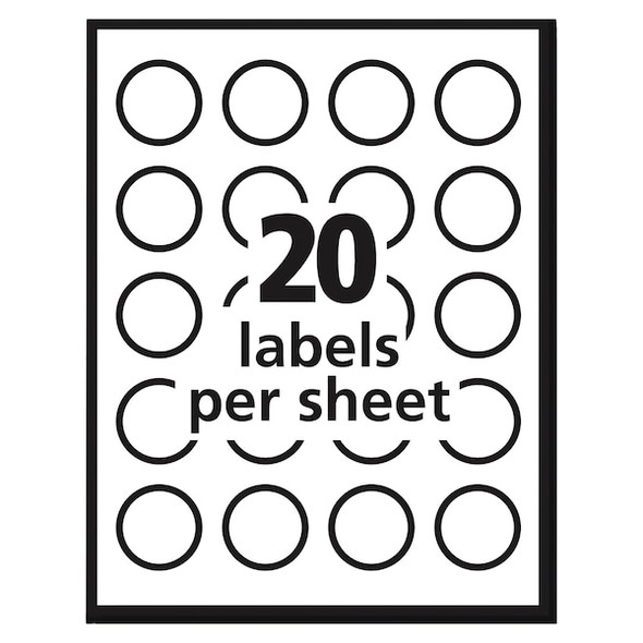 Avery Dennison Label,20Up,White,PK400 8293
