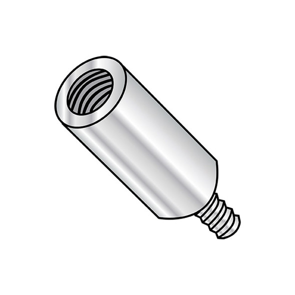 Round Standoffs, #8-32 Thrd Sz, 1-1/8 in Bd L, Aluminum 1/4 in OD, 1000 PK