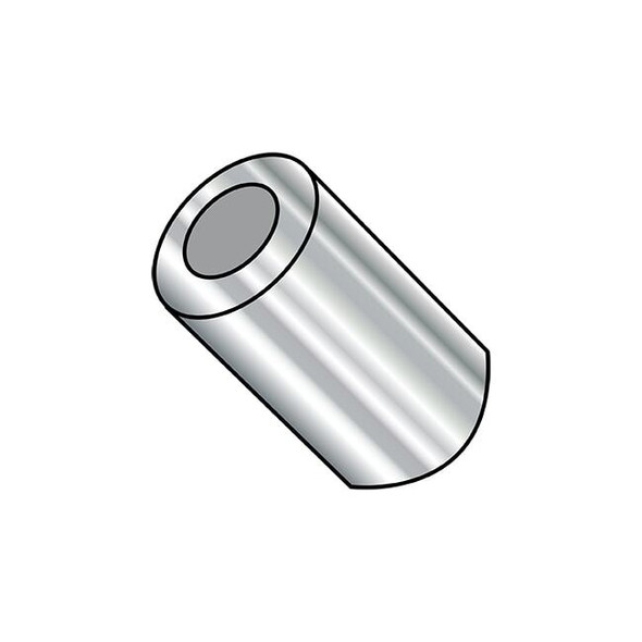 Round Spacer, Plain Stainless Steel, 3/8 in Overall Lg, #4 Inside Dia, 500 PK