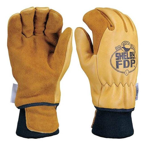 Shelby Firefighters Gloves,M,Elkhide Lthr,PR 5282 M