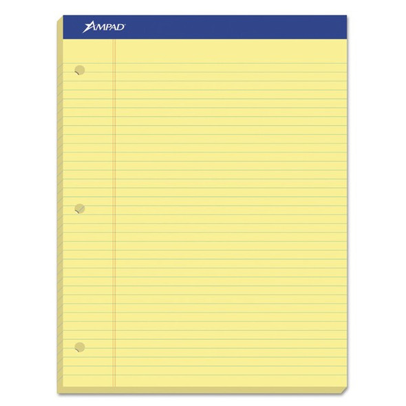 Ampad Dual Pad,100 Sheets,Canary 20246